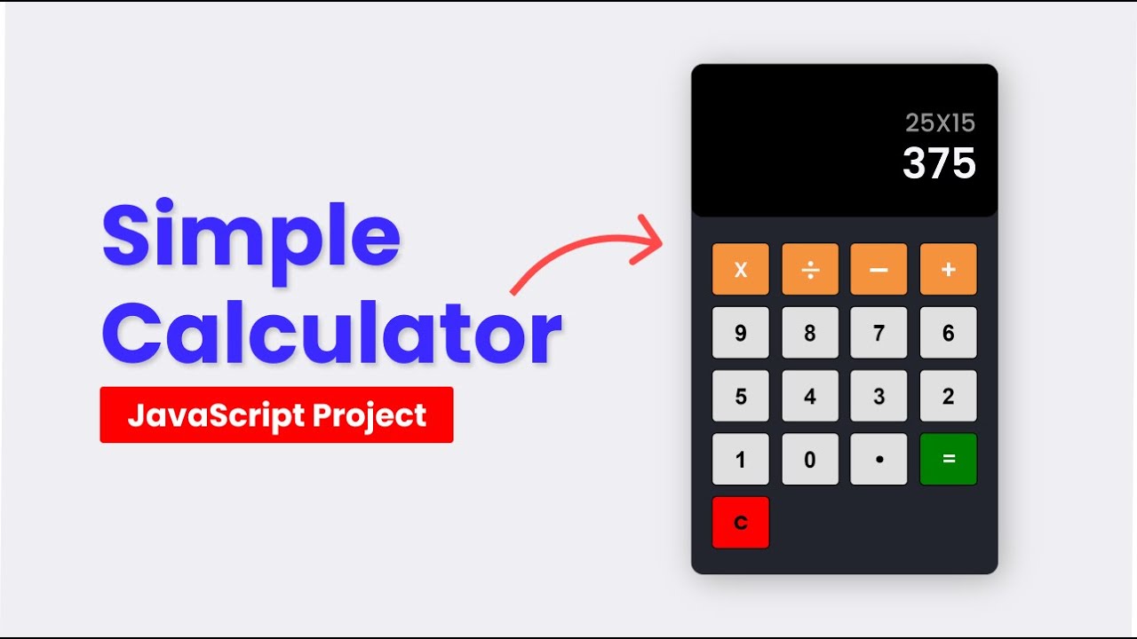 Build Simple Calculator With JavaScript HTML CSS | JavaScript Project ...